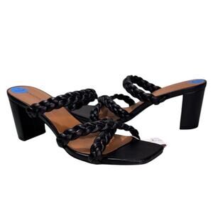Sincerely Jules Women's Slide Sandals Size 7.5M Black Braided Straps